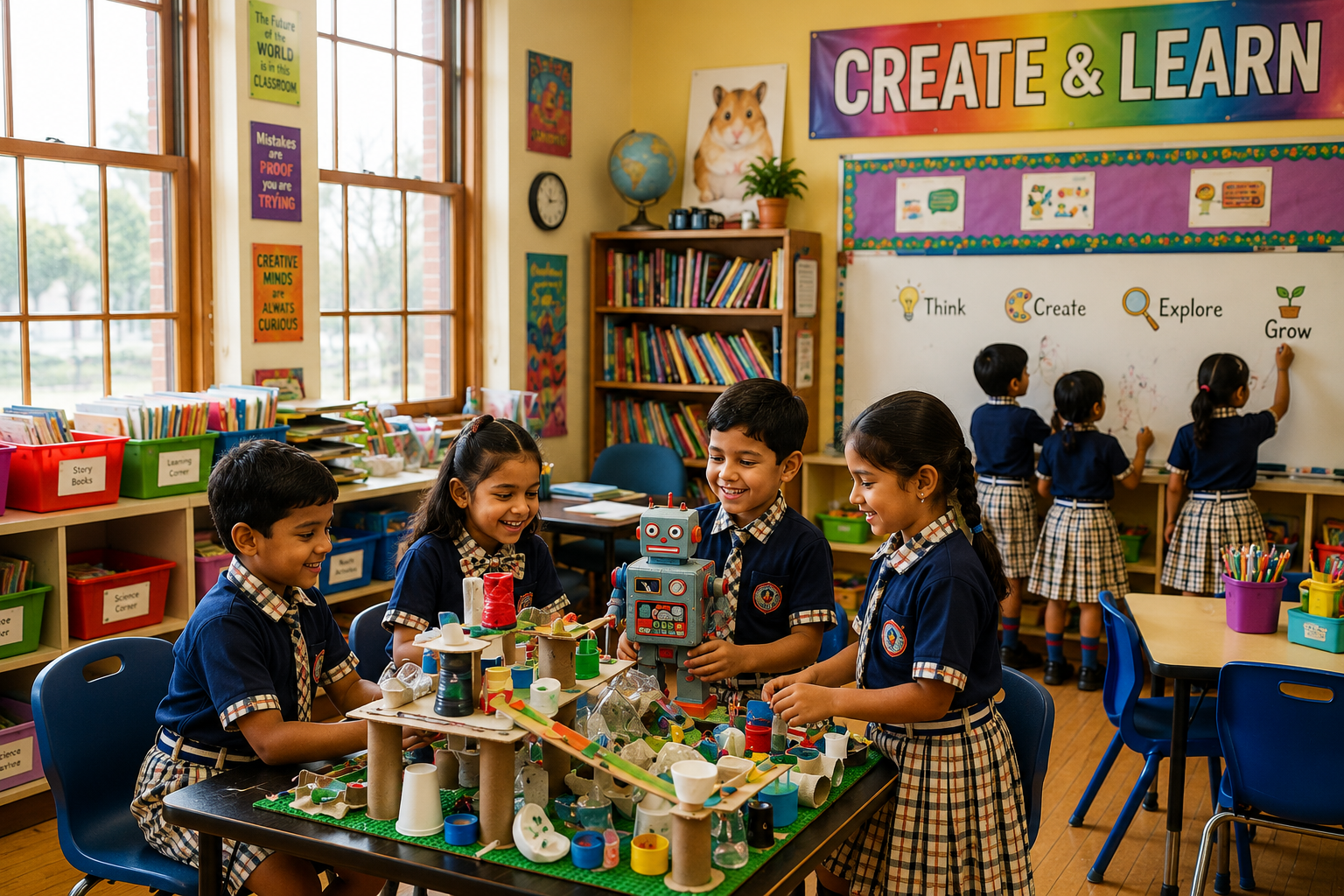 Students engaged in activities