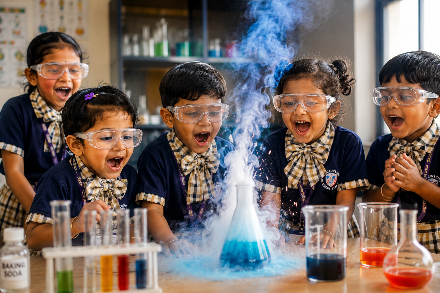 Students engaged in a hands-on science experiment